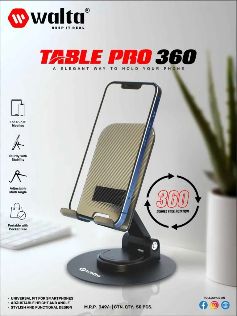 TABLE PRO Mobile Phone Holder Stand black