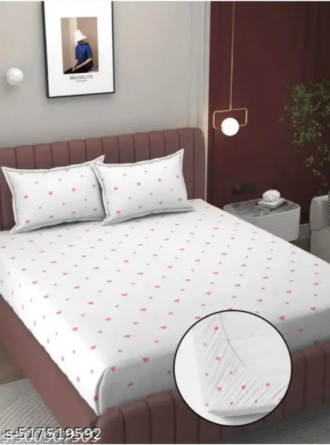 homdazal Microfibre Abstract Fitted ( Queen Size ) - Multi 2 white