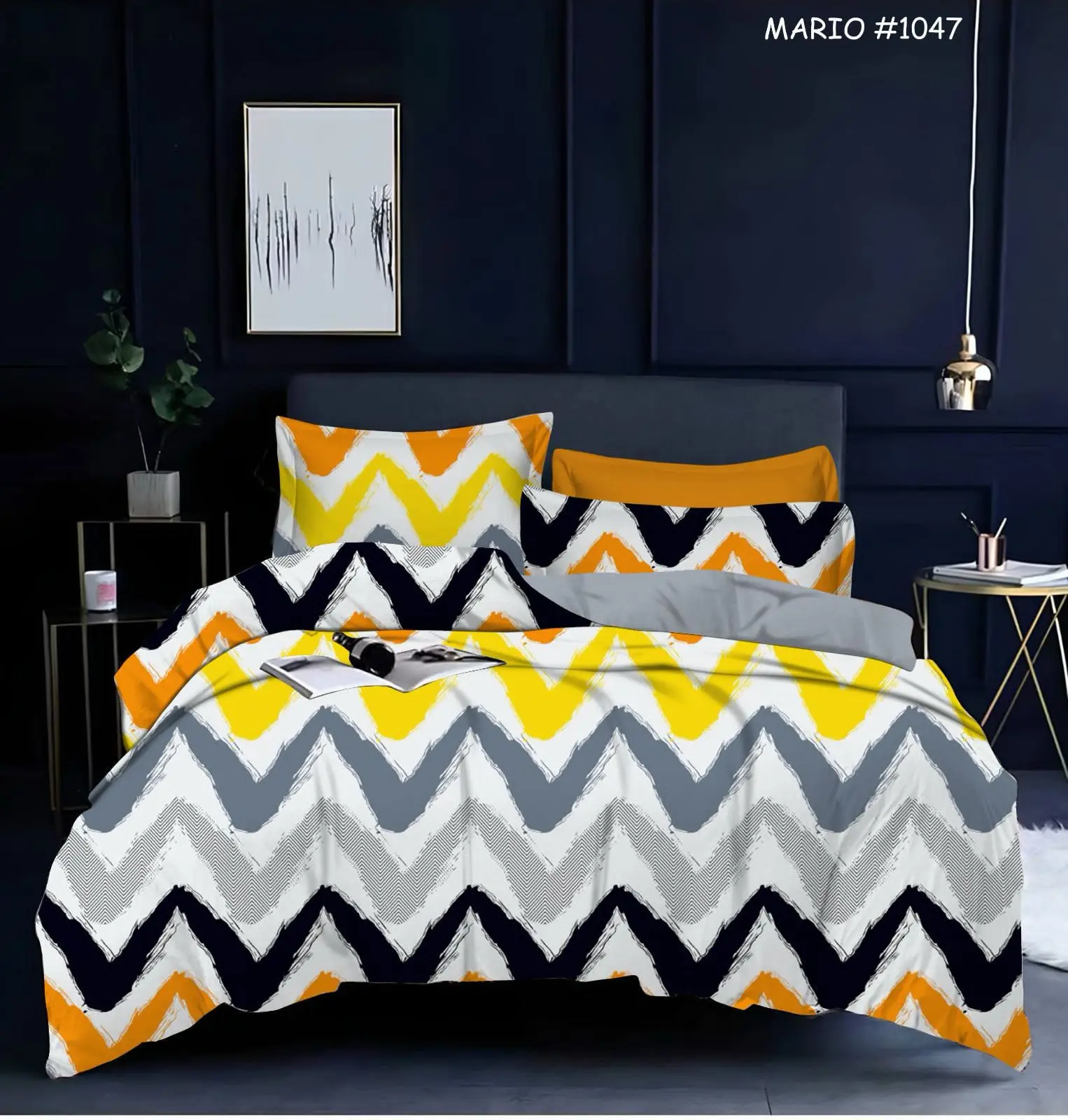 homdazal Microfibre Striped Fitted ( Queen Size ) - Multi n white
