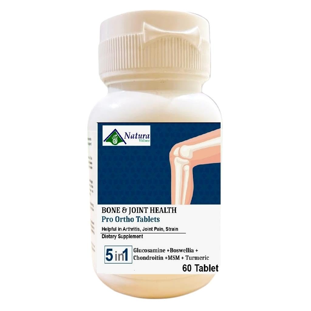 Advance Natura Pro Men & Women Ortho Bone & Joint Health Supplement, 5-in-1 Formula with Glucosamine, Boswellia, Chondroitin, MSM, Turmeric, 60 Tablets