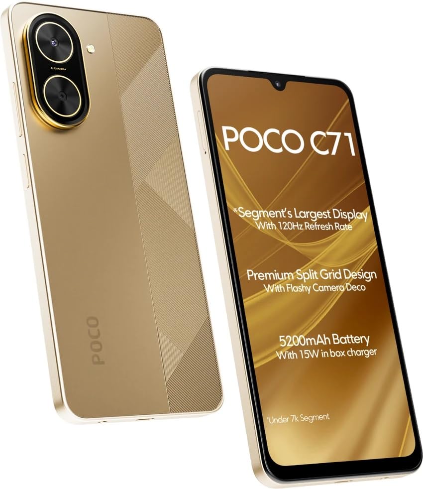 POCO C71, Desert Gold (6GB, 128GB) - Mobile Phone | Buy online on ZillyBuy