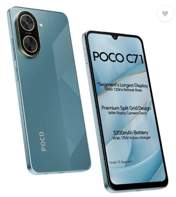 POCO C71, Cool Blue (6GB, 128GB) - Mobile Phone | Buy online on ZillyBuy