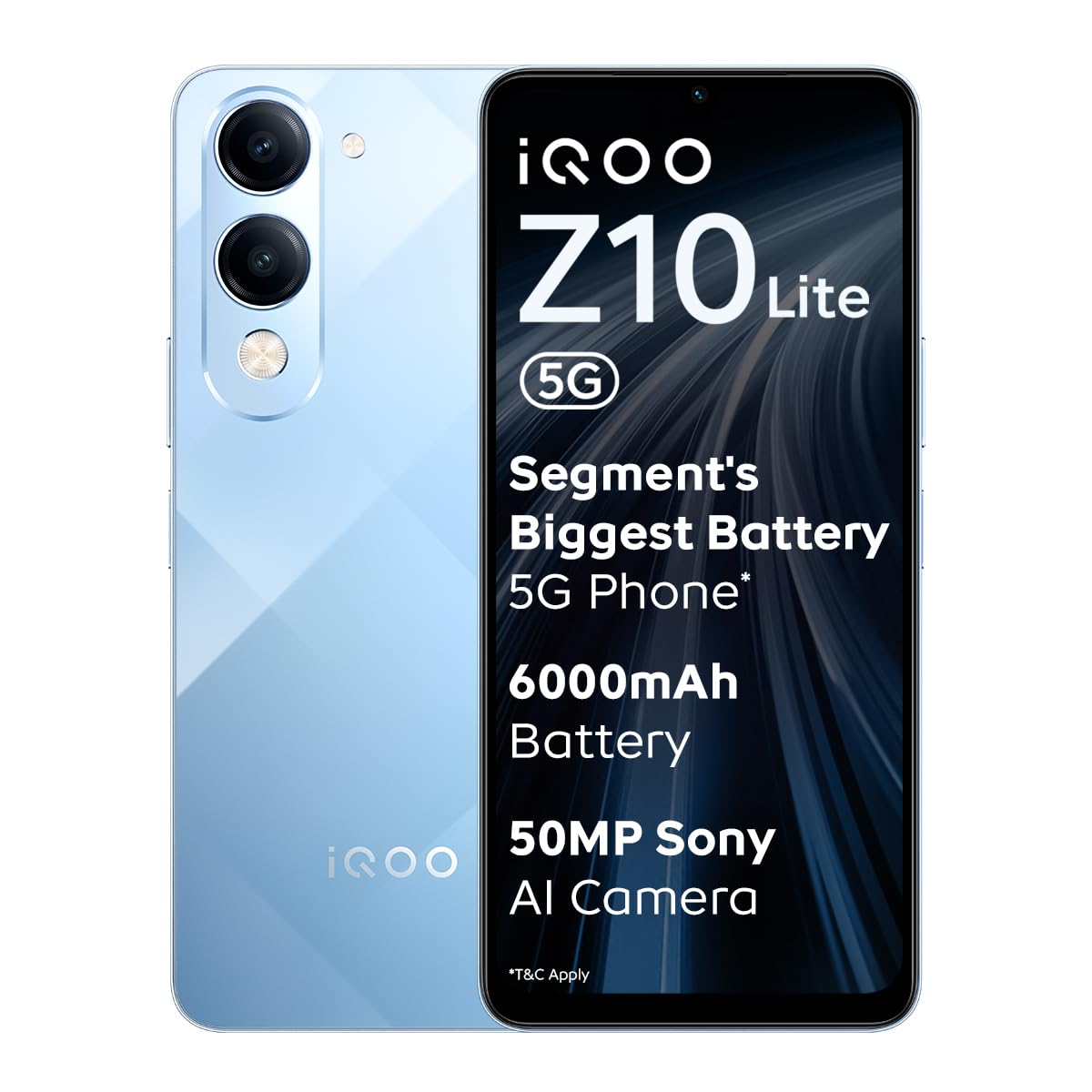 iQOO Z10 Lite 5G (Titanium Blue, 6GB RAM, 128GB Storage) | 6000 mAh Battery | Dimensity 6300 5G Processor with 433K+* AnTuTu Score | IP64 Rated & Military Grade Shock-Resistance* - Mobile Phone | Buy online on ZillyBuy