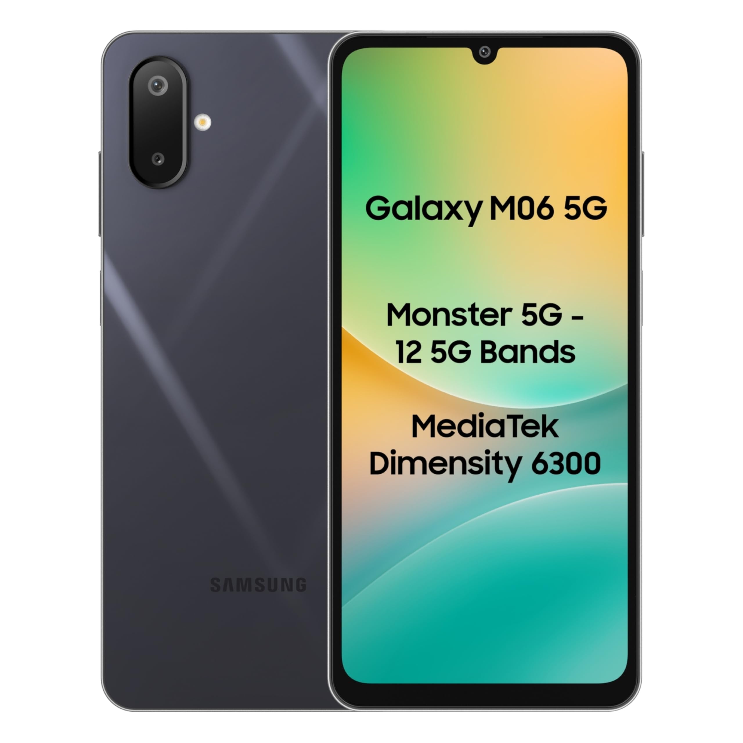 Samsung Galaxy M06 5G (Blazing Black, 6GB RAM, 128 GB Storage) | MediaTek Dimensity 6300 | AnTuTu Score 422K+ | 12 5G Bands | 25W Fast Charging | 4 Gen of OS Upgrades | Without Charger - Mobile Phone | Buy online on ZillyBuy