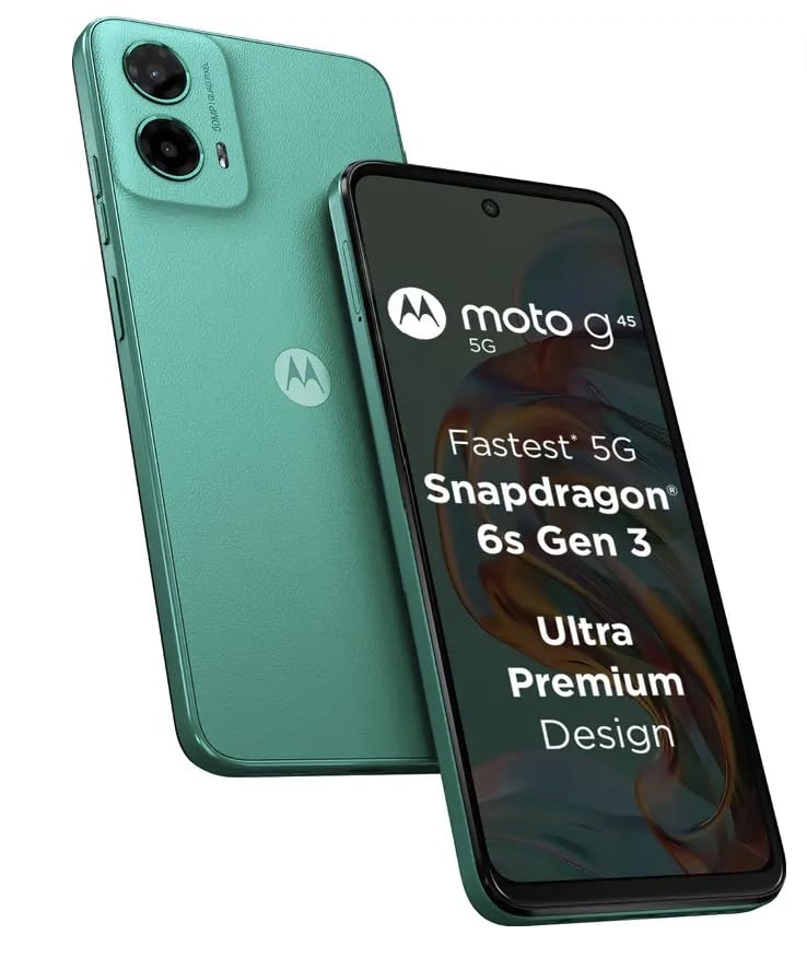 Motorola G45 5G (Brilliant Green, 8GB RAM, 128GB Storage) | 6.5" FHD+ Display | Snapdragon 6 Gen1 Processor | 50MP Camera | 16MP Front Camera | 5000mAh Battery | 33W Charging - Mobile Phone | Buy online on ZillyBuy