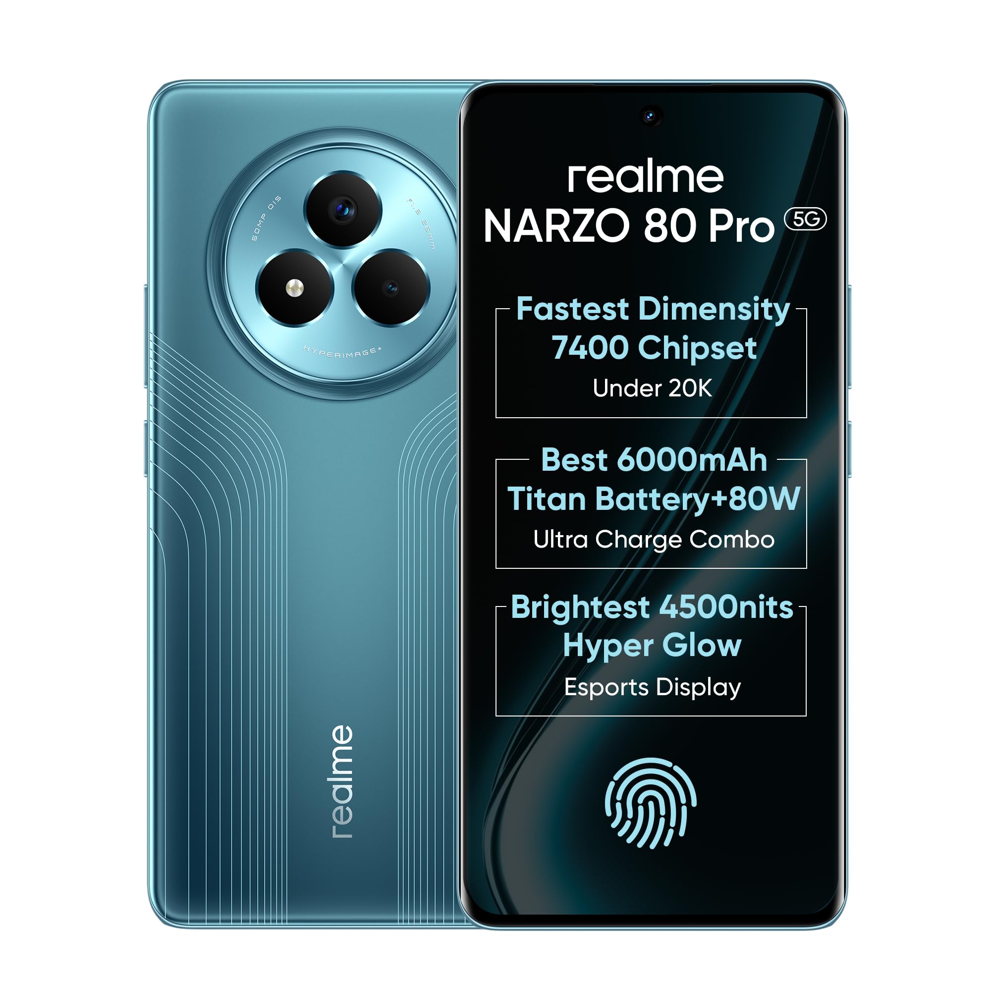 realme NARZO 80 Pro 5G (Racing Green,8GB+256GB) | Segment's 1st MediaTek Dimensity 7400 Chipset | 6000mAh Titan Battery + 80W Ultra Charge | 4500nits HyperGlow Esports Display | IP69 Waterproof - Mobile Phone | Buy online on ZillyBuy