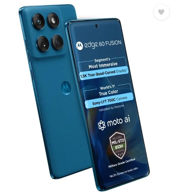 Motorola Edge 60 Fusion 5G, Pantone Mykonos Blue (8GB, 256GB) - Mobile Phone | Buy online on ZillyBuy