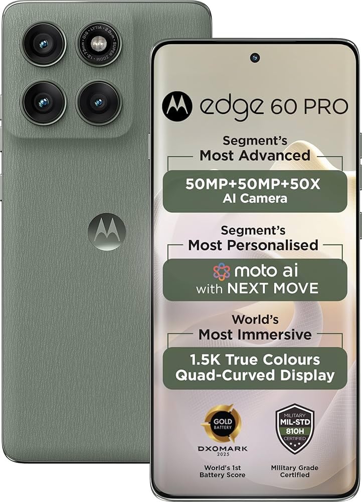 Motorola Edge 60 Pro 5G (Pantone Shadow, 8GB RAM, 256GB Storage) - Mobile Phone | Buy online on ZillyBuy
