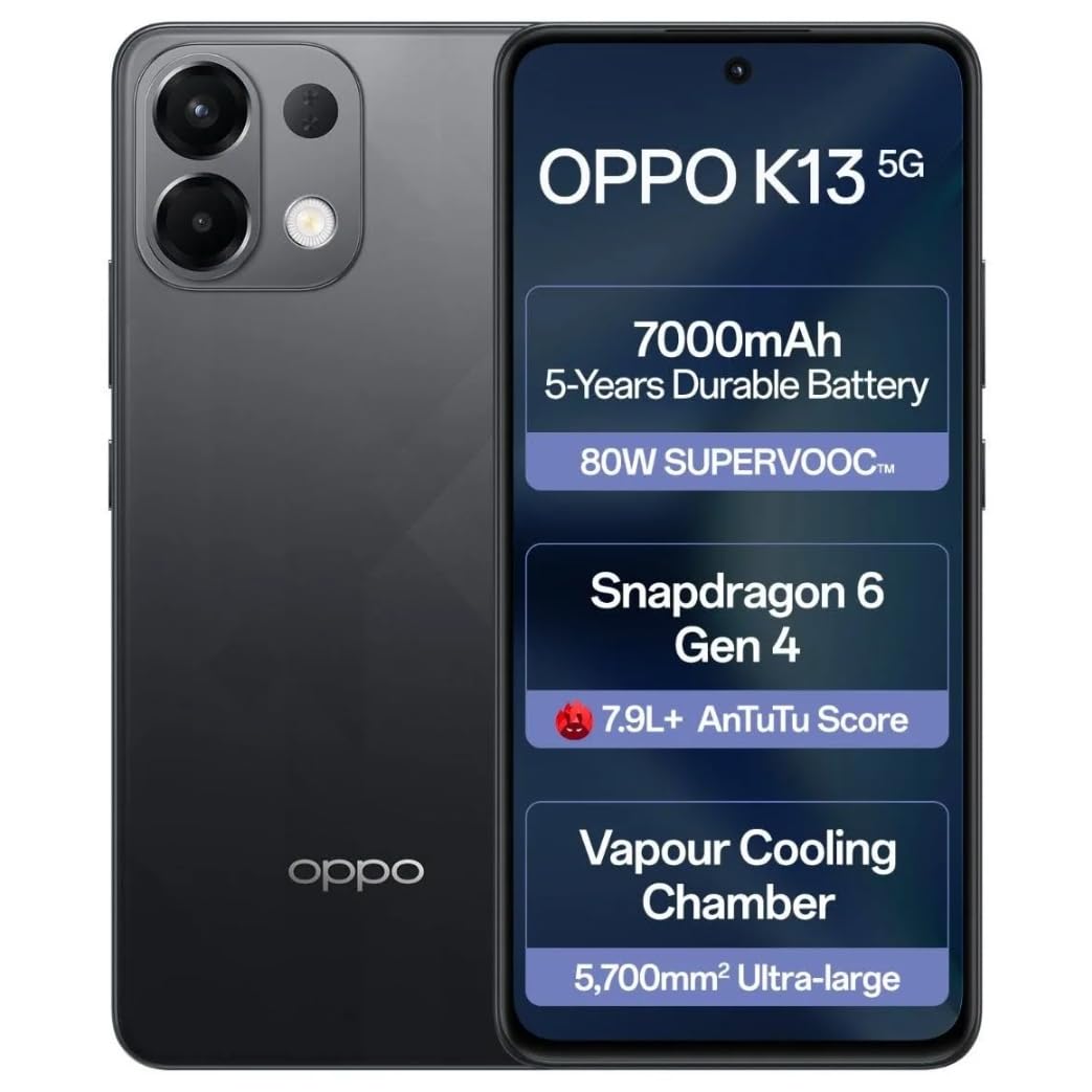 OPPO K13 5G (Prism Black, 8GB RAM 256GB Storage) - Mobile Phone | Buy online on ZillyBuy