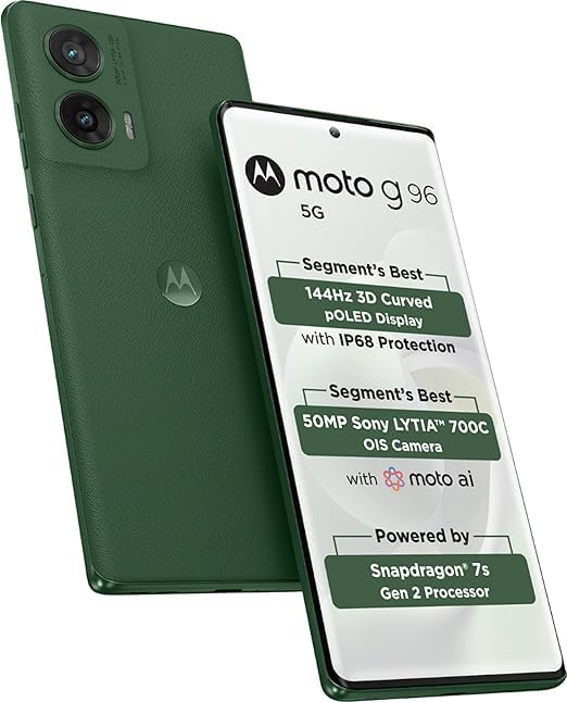 Motorola G96 (Pantone Greener Pastures, 8GB RAM, 256GB Storage) - Mobile Phone | Buy online on ZillyBuy