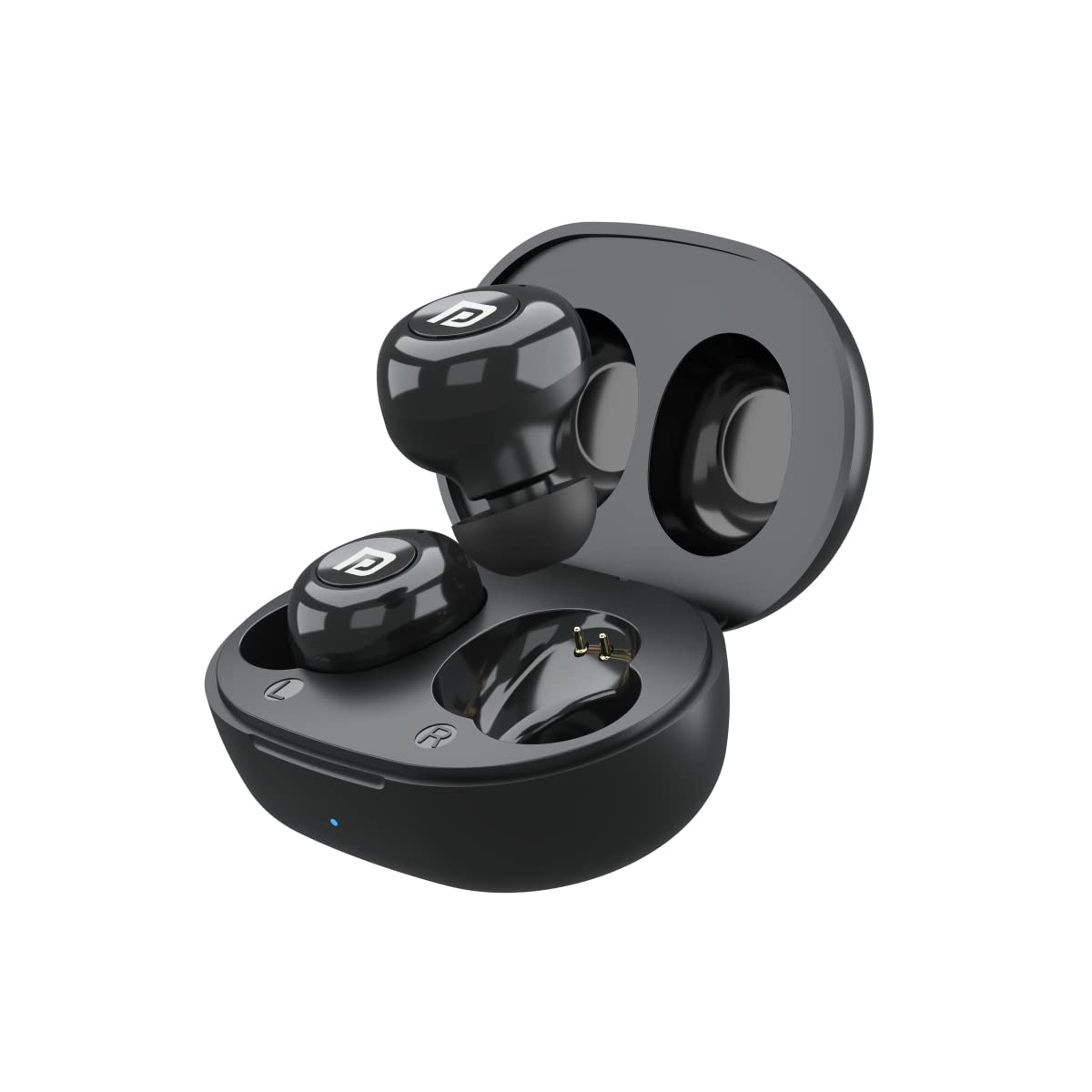 Portronics Harmonics Twins S3 Smart TWS Bluetooth 5.2 Earbuds with 20 Hrs Playtime, 8mm Drivers, Lightweight Design(Black)
