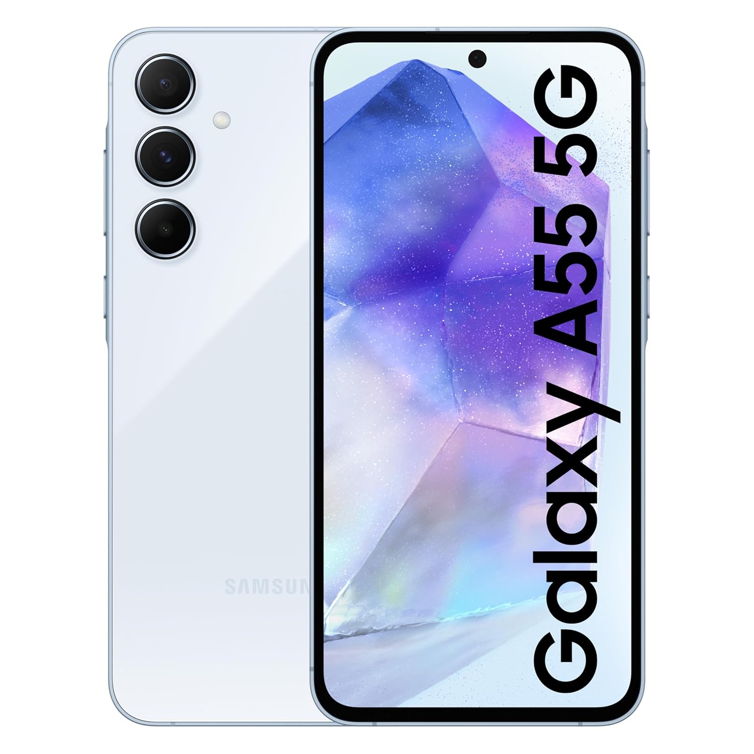 Samsung Galaxy A55 5G (Awesome Iceblue, 8GB RAM, 256GB Storage) | AI | Metal Frame | 50 MP Main Camera (OIS) | Super HDR Video| Nightography | IP67 | Corning Gorilla Glass Victus+ | sAMOLED Display - Mobile Phone | Buy online on ZillyBuy