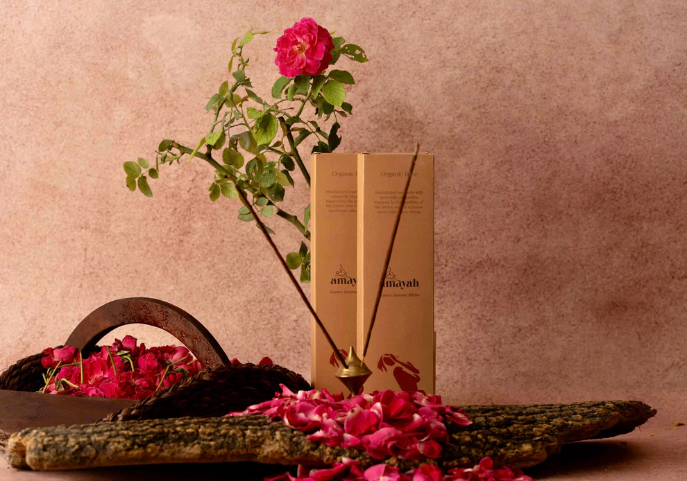 Amayah Natural Incense Sticks - Organic Rose PACK OF 1 - Pooja Needs | Buy online on ZillyBuy