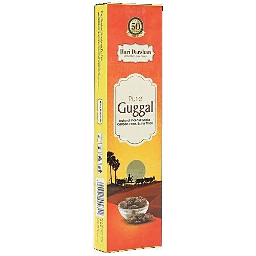 Hari Darshan Pure Guggal Natural Incense Sticks/Agarbatti - Carbon Free, Extra Thick, 60 g - Pooja Needs | Buy online on ZillyBuy