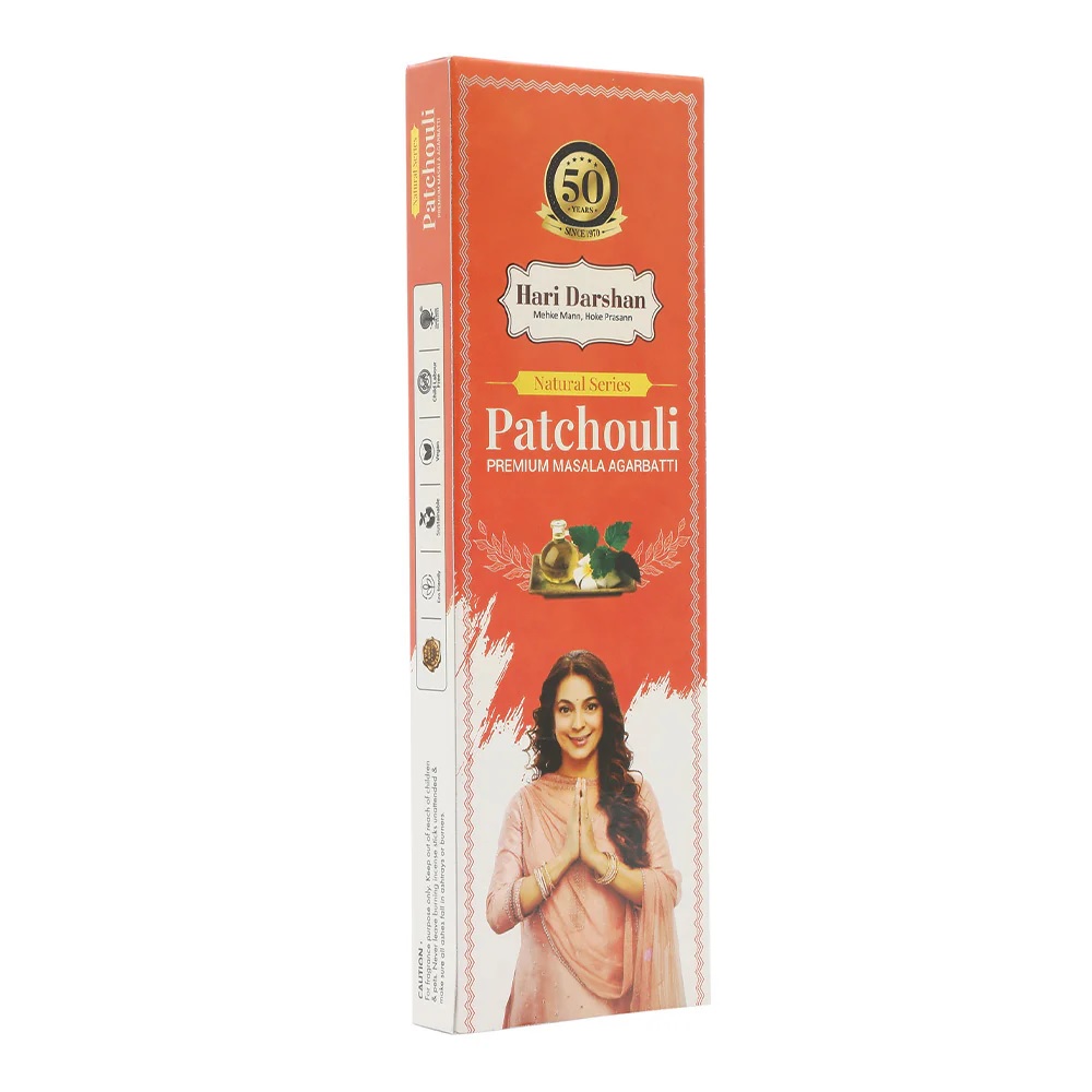 Hari Darshan PATCHOULI - Premium Masala Agarbatti - Hand Rolled Natural Series Incense sticks 60gm - Pooja Needs | Buy online on ZillyBuy