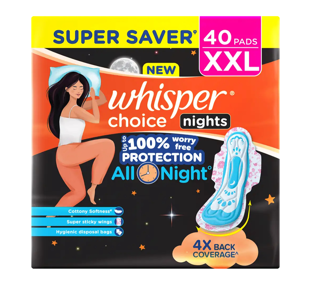 Whisper Choice Nights XXL Sanitary pad