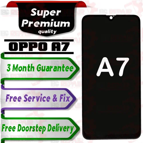 Oppo A7 Combo LCD with Touch Screen for A7  Black (display glass combo folder)super premium - Smart Glasses | Buy online on ZillyBuy