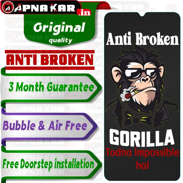 All Realme Anti Broken Tempered Glass  Gorilla ( anti broken tempered glass ) - Smart Glasses | Buy online on ZillyBuy