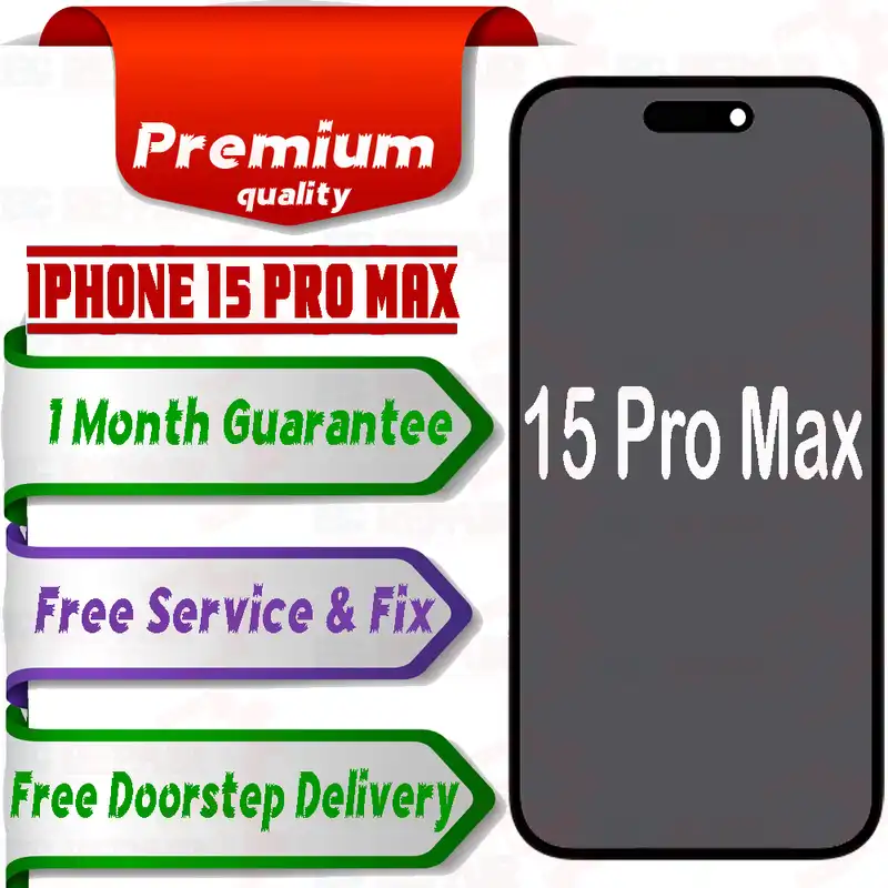 Apple iPhone 15 Pro Max  (display glass combo folder) Mobile Display LCD Screen With Touch - Smart Glasses | Buy online on ZillyBuy