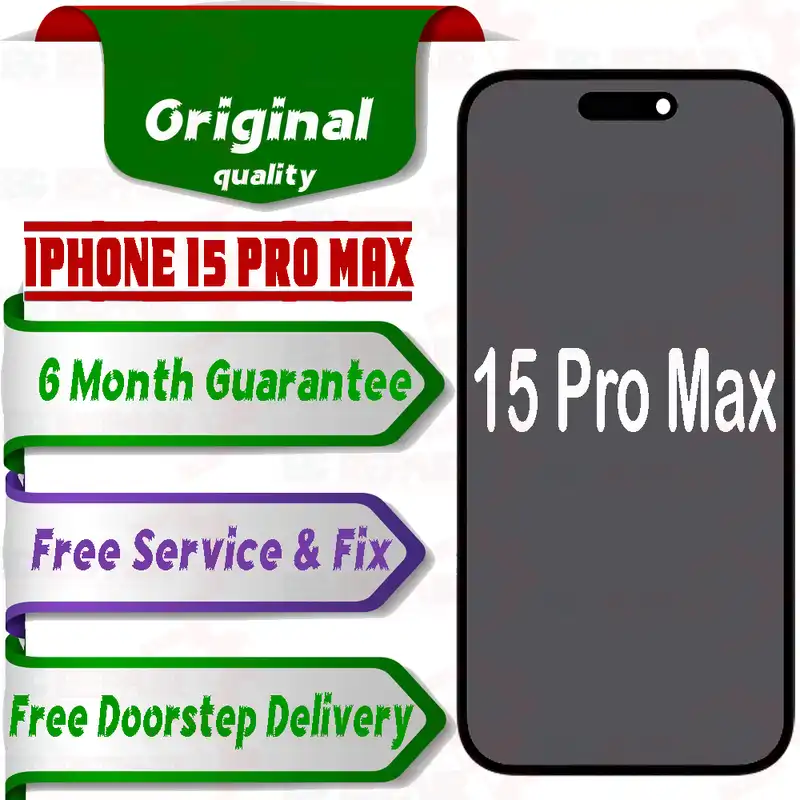 Apple iPhone 15 Pro Max  (display glass combo folder) Mobile Display LCD Screen With Touch - Smart Glasses | Buy online on ZillyBuy