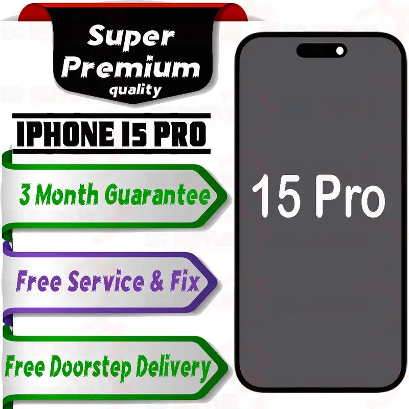 Apple iPhone 15 Pro  (display glass combo folder) Mobile Display LCD Screen With Touch, WHITE - Smart Glasses | Buy online on ZillyBuy