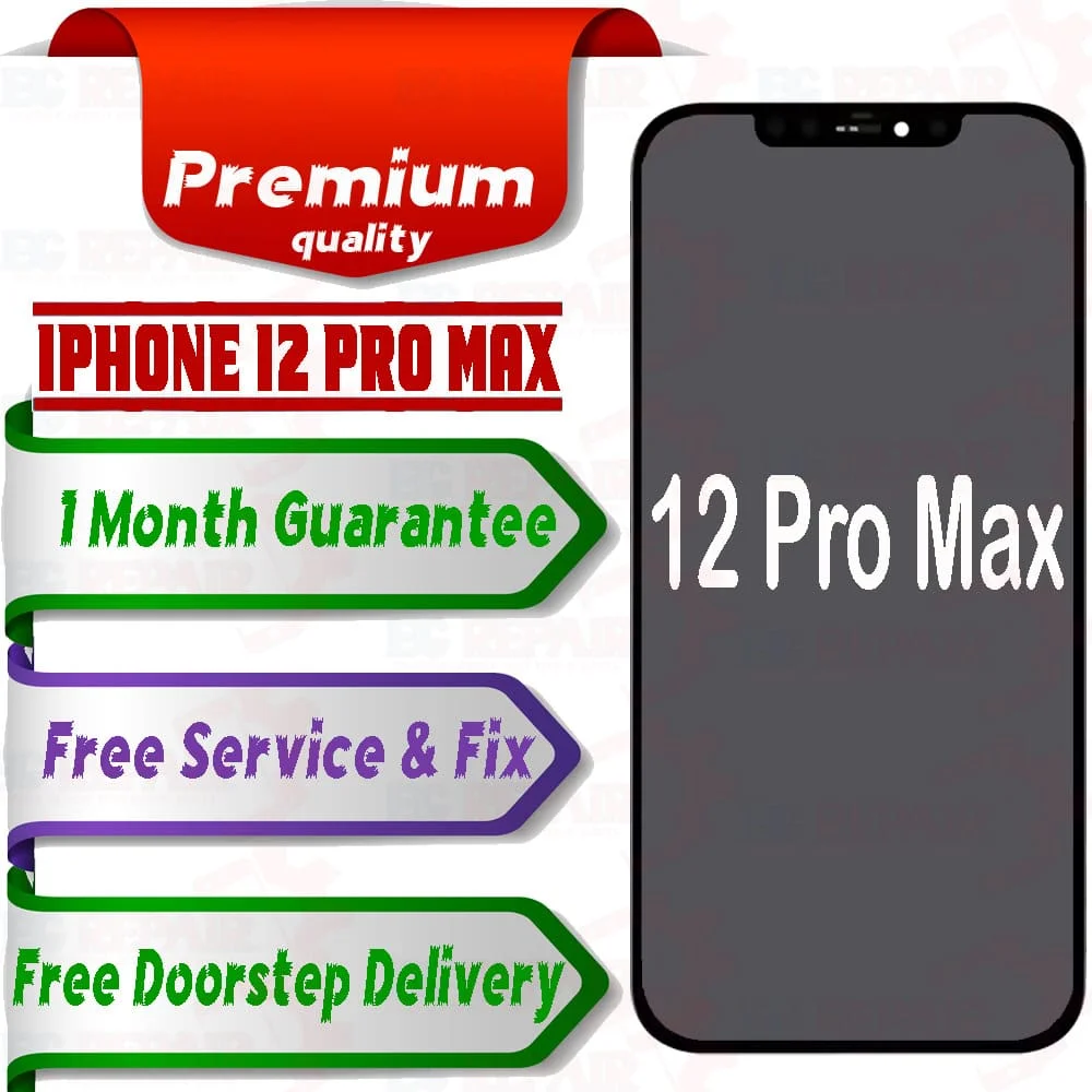 Apple iPhone 12 Pro Max  (display glass combo folder) Mobile Display LCD Screen With Touch - Smart Glasses | Buy online on ZillyBuy