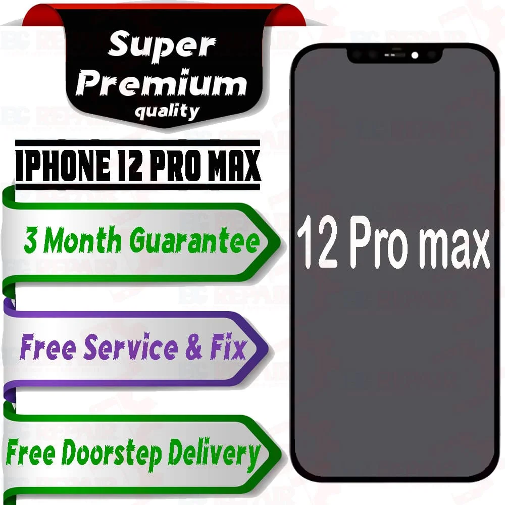 Apple iPhone 12 Pro Max  (display glass combo folder) Mobile Display LCD Screen With Touch - Smart Glasses | Buy online on ZillyBuy