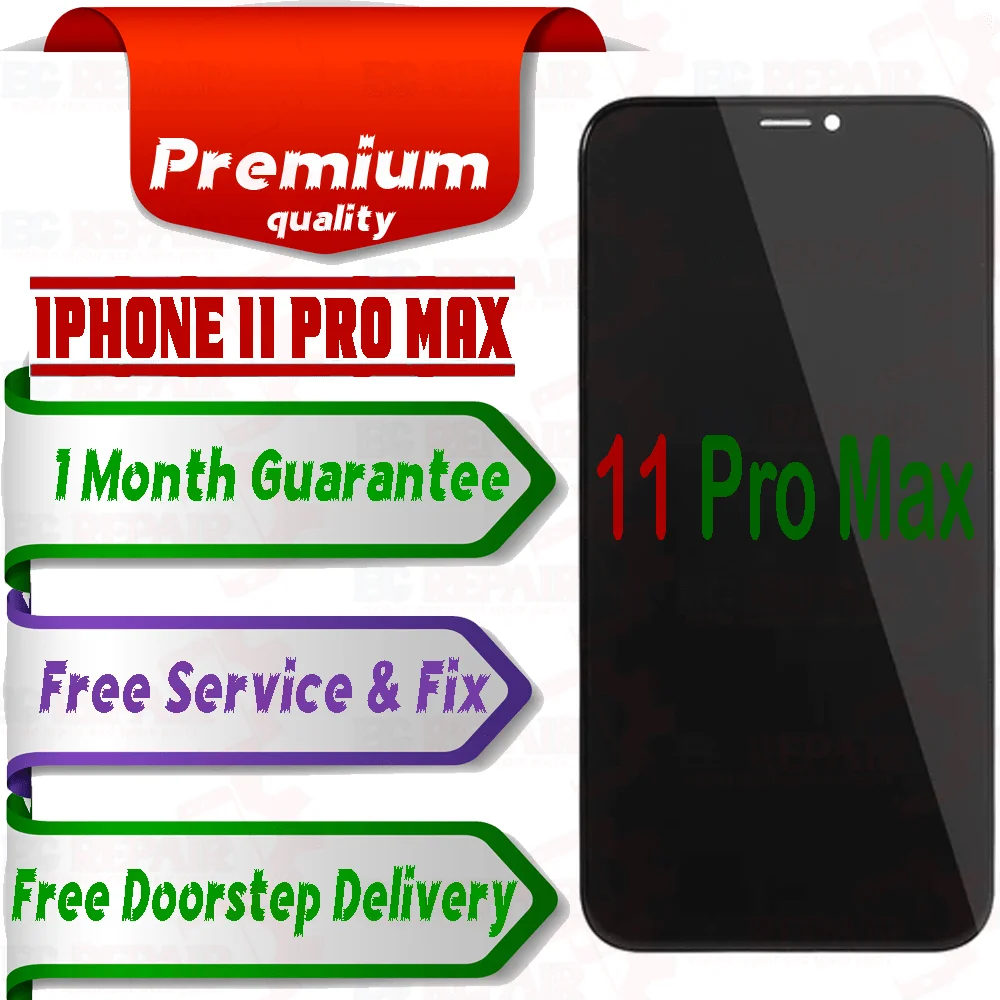 Apple iPhone 11 Pro Max  (display glass combo folder) Mobile Display LCD Screen With Touch.Black - Smart Glasses | Buy online on ZillyBuy