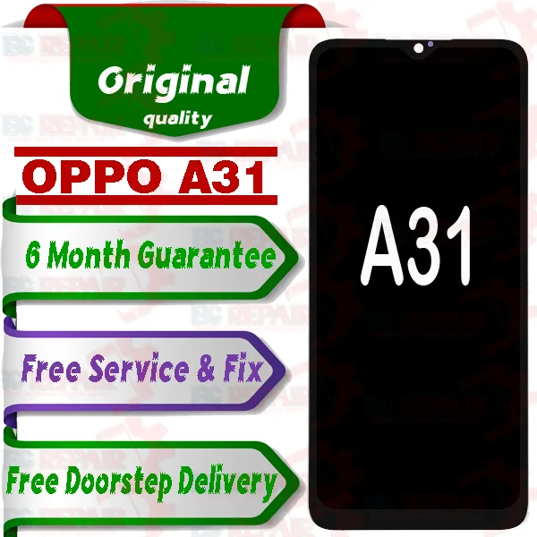 Oppo A31 Combo LCD with Touch Screen for A31 Black (display glass combo folder). - Smart Glasses | Buy online on ZillyBuy