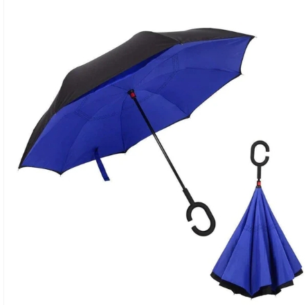 Plain design Windproof Upside Down Reverse Umbrella with C-Shaped Handle - Toys and Games | Buy online on ZillyBuy