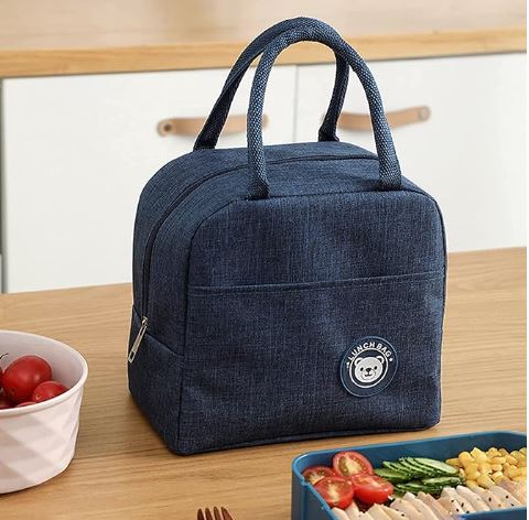 TWOK Insulated Nylon Lunch Bags Small for Women Work, Student Kids to School | Picnic Travelling Lunch Box Cover Lunch Bag for Office with Handle - Multi Color - Stationery | Buy online on ZillyBuy