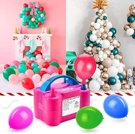 Foil Electric Air Balloon Pump Machine | Dual-Nozzle Portable Balloons Air Pump For Balloon Arch | Balloon Garland |Party Decorations | Pink colour. (Pack of 1) - Toys and Games | Buy online on ZillyBuy