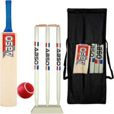 Abso Wooden Cricket kit Bat Size 4 For Age Group 9-11 Years (1 Piece Cricket Bat, 3 Piece Wickets,1 Piece Base, 2 Piece Bails, 1 Piece Ball, 1 Piece Kit Bag) Cricket Kit - Toys and Games | Buy online on ZillyBuy