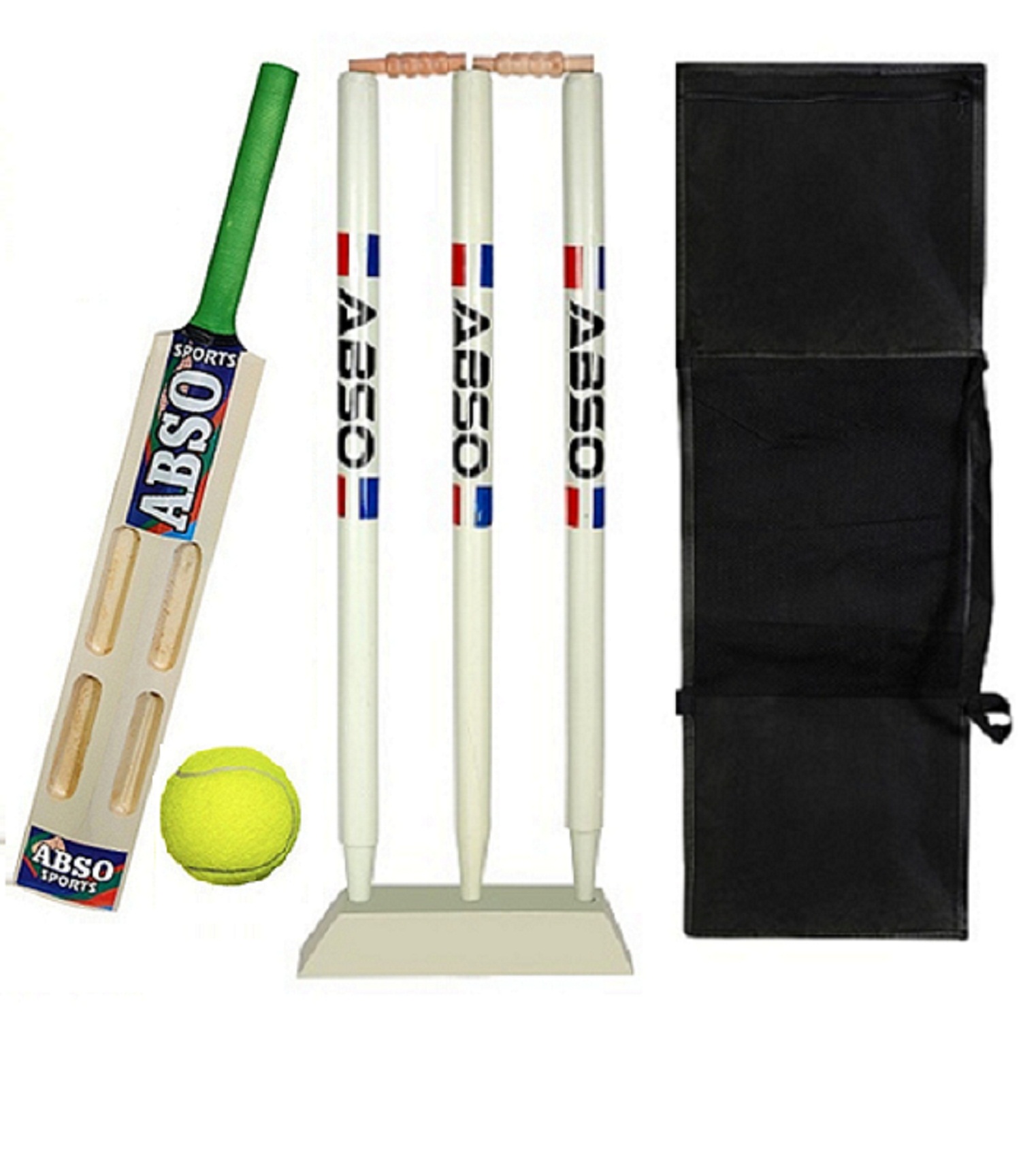 Abso Complete Wooden TENNIS CRICKET Kit with Base 4 SCOOP Bat - Size 6 (Ages 11-13) Cricket Kit - Toys and Games | Buy online on ZillyBuy