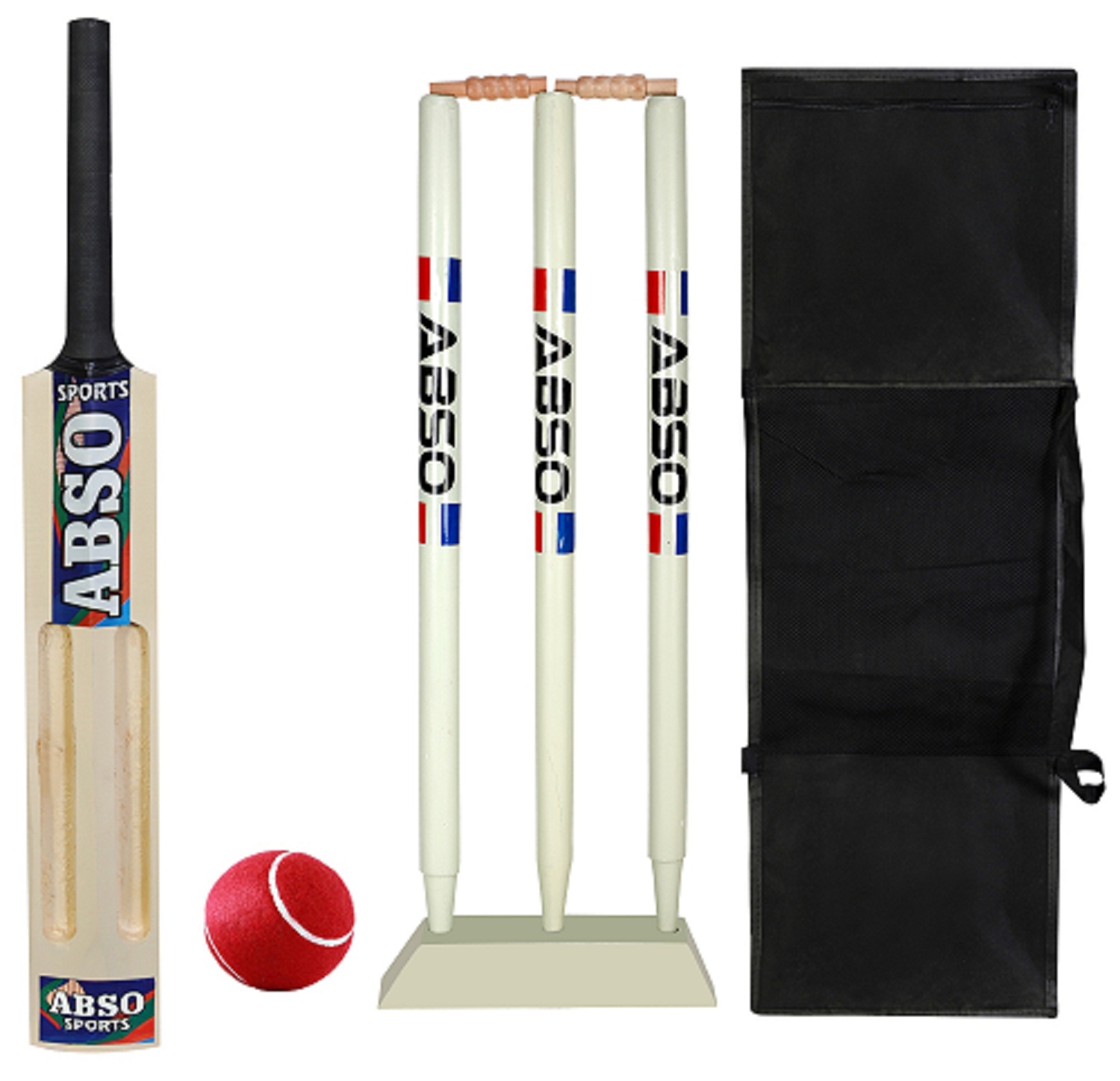 Abso Complete Wooden TENNIS CRICKET Kit with Base 2 SCOOP Bat - Size 2 (Ages 5-7) Cricket Kit - Toys and Games | Buy online on ZillyBuy