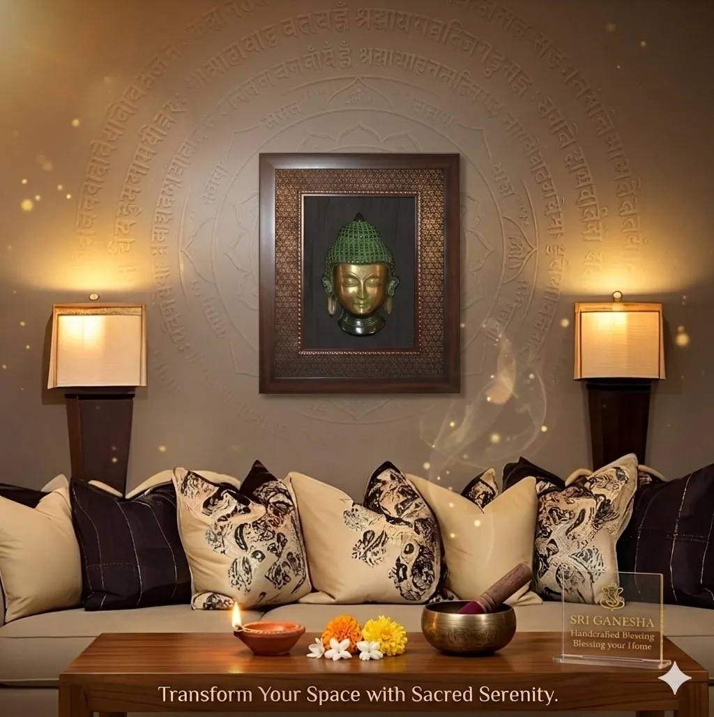 Collectibles India Decorative Buddha Wooden Wall Frame brown
