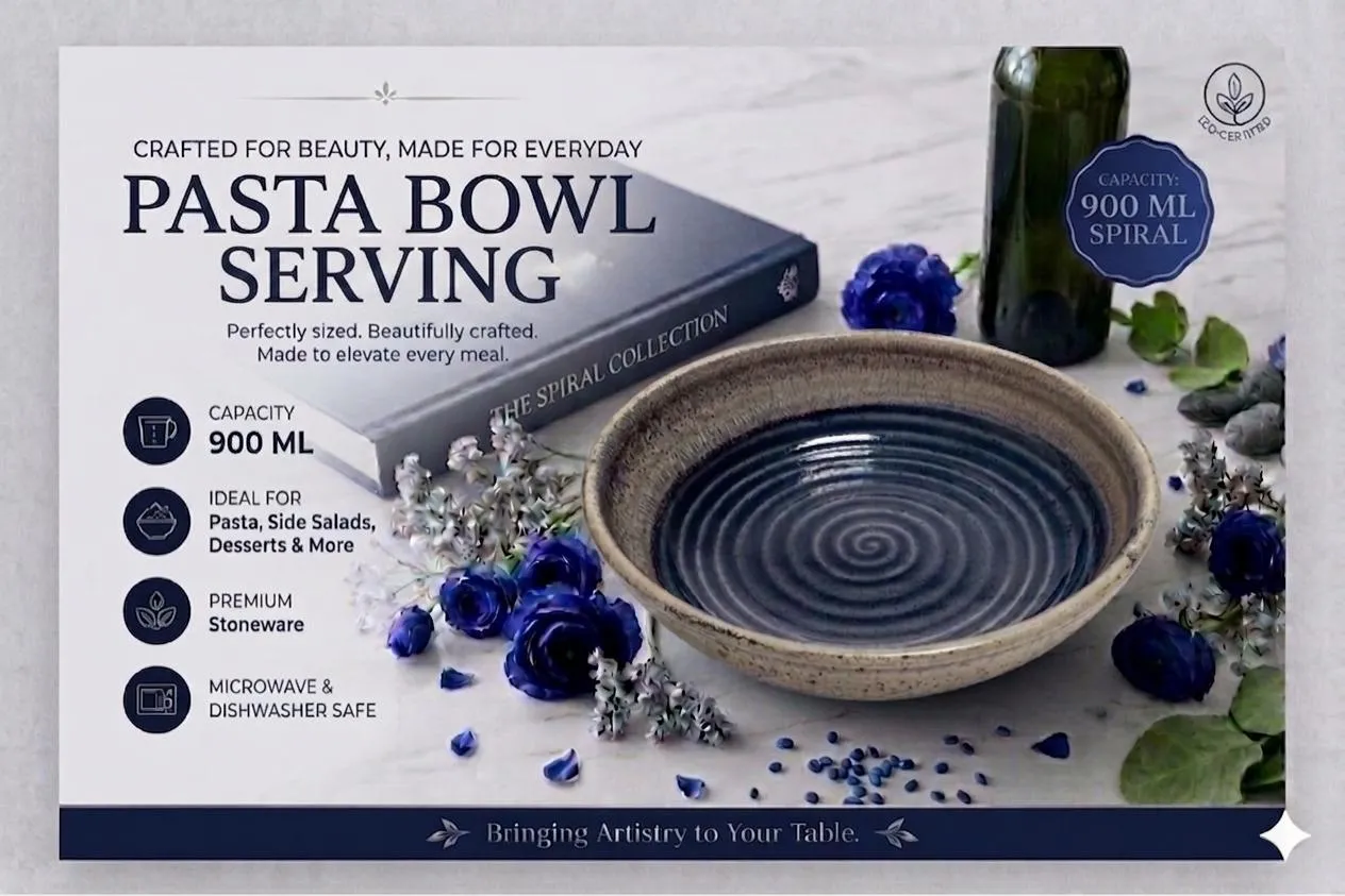 CELESTIAL BLUE PASTA BOWL blue