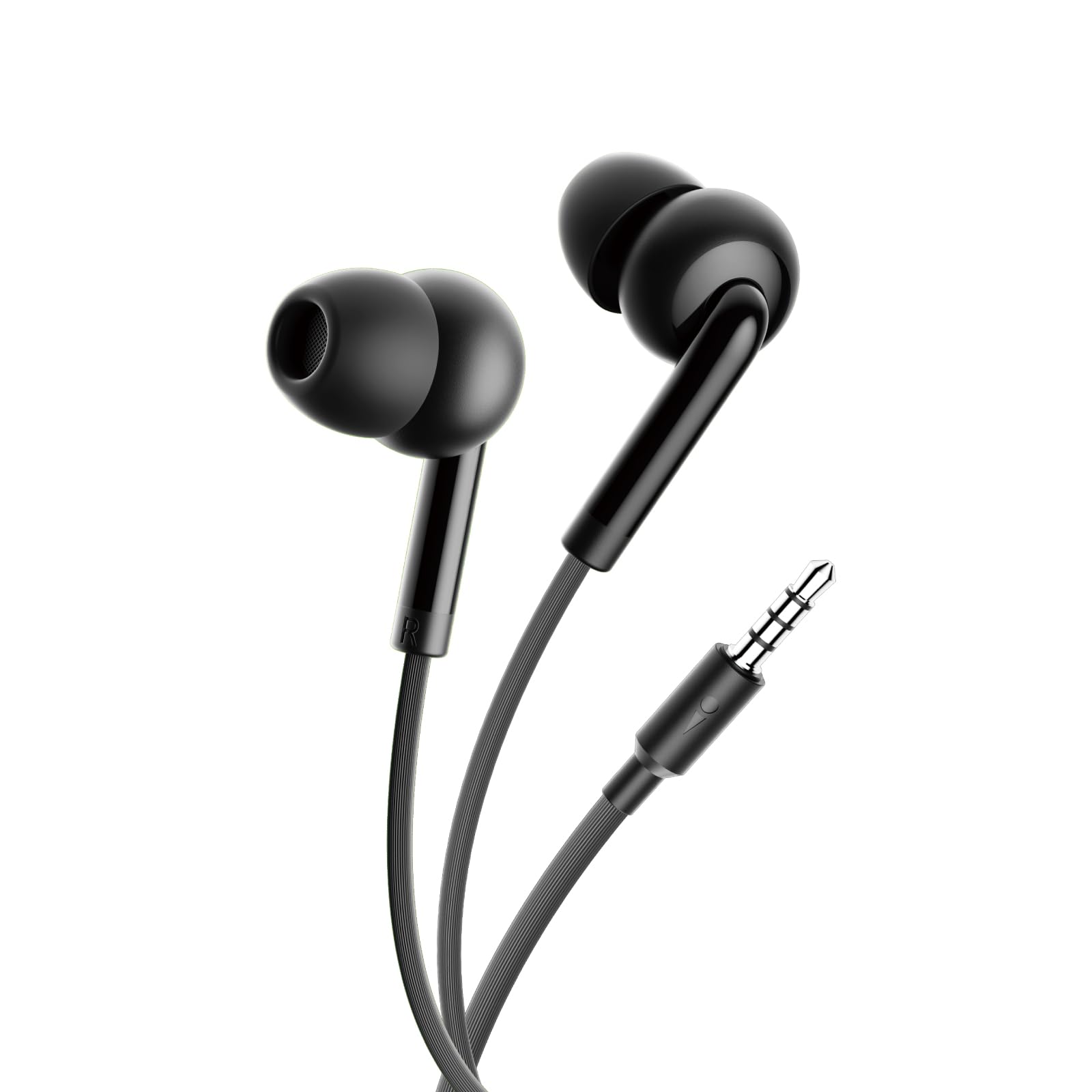Oraimo in-Ear Wired Earphones | Comfortable Fit with Call Clarity Mic | One-Button Control & Noise-Free Calls | Super Deep Bass and Lightweight Design Black (OEP 302N)