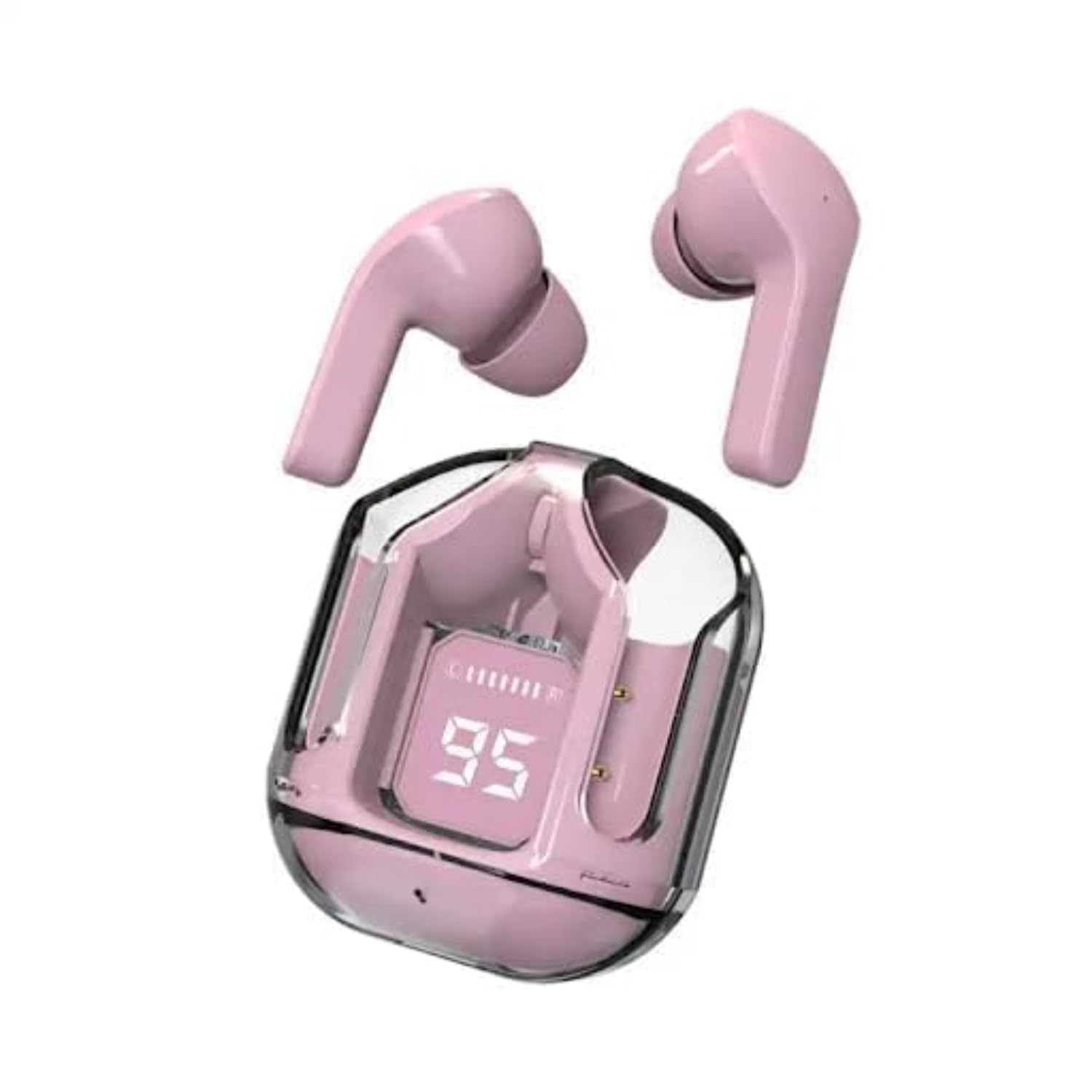 AlakhDM UltraPods Max True Wireless Earbuds with Bluetooth 5.3, Enhanced Sound Quality, Touch Control,Battery Life, Noise Cancellation & Comfortable Fit (Pink)