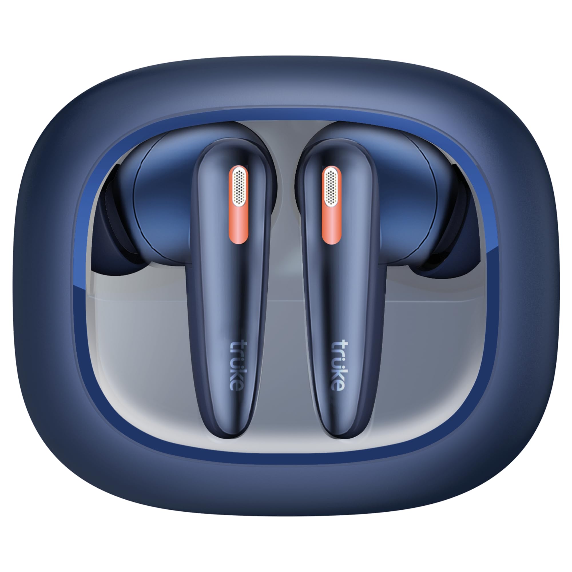 truke New Launch Crystal Bass True Wireless in Ear Earbuds with 13mm Drivers, 70H Playtime Fast Charge, Made in India, HiFi Sound TWS, 40ms Low Latency, 4Mics ENC, BT 5.4 (Cobalt Blue)