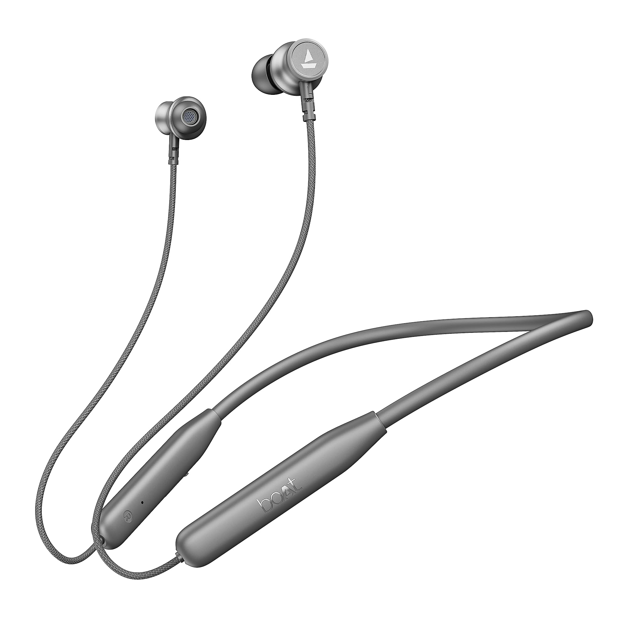 boAt 2025 Launch Rockerz 113, 40H Battery, Dual Pair, Fast Charge, ENx Tech, Stream Ad Free Music via App Support, Magnetic Buds, Bluetooth Neckband, Wireless with Mic in Ear Earphones (Ash Grey)