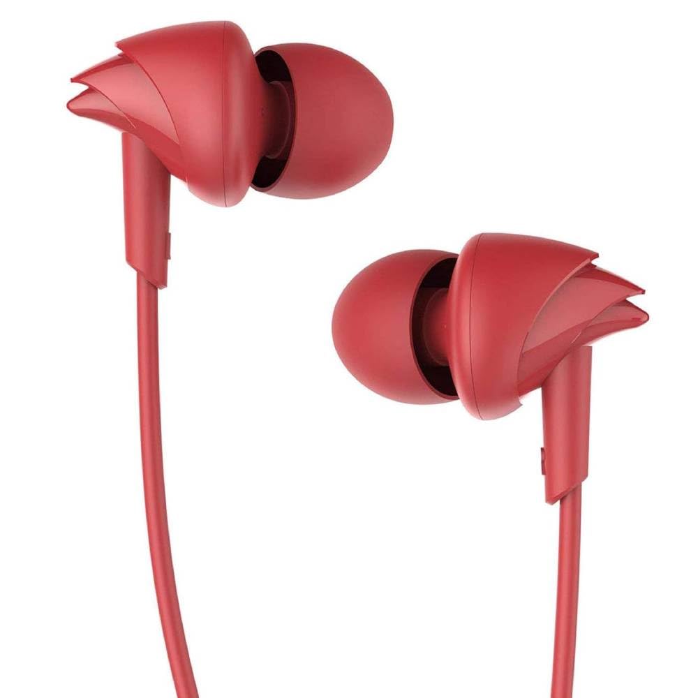 Boat Bassheads 100 in Ear Wired Headphones Earphones with Mic (Furious Red)