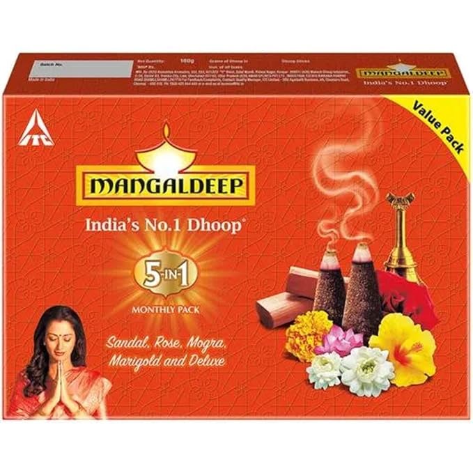 Mangaldeep 5 In 1 Wet Dhoop 180 g - Pooja Needs | Buy online on ZillyBuy