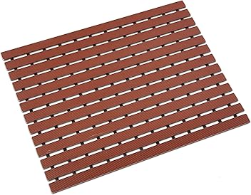 Eurotex Anti Slip Shower Mat for Bathroom, Kitchen Anti Skid Spa Sauna Waterproof Bathtub Mat for Home Hotel(Plastic Stripped- Rubber Base, 46cm x 61cm)- Chocolate - Hardware, Tools and Home Safety | Buy online on ZillyBuy