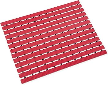 Eurotex Shower Mat Non Slip for Bathroom, Anti Skid Bathtub Mat (Plastic Stripped- Rubber Base, 46cm x 61cm)- Burgandy - Hardware, Tools and Home Safety | Buy online on ZillyBuy