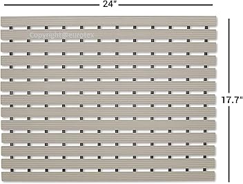 Eurotex Shower Mat Non Slip for Bathroom, Anti Skid Bathtub Mat (Plastic Stripped- Rubber Base, 46cm x 61cm)- Grey - Hardware, Tools and Home Safety | Buy online on ZillyBuy