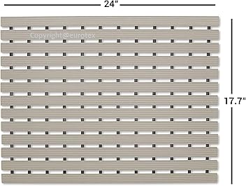 Eurotex Non Slip Plastic Shower Bath Mat for Walk in Showers Kitchens Laundry Room Indoor Outdoor, Grey, 24x18 inches - Hardware, Tools and Home Safety | Buy online on ZillyBuy