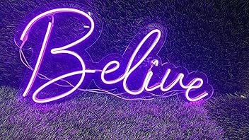 fabsouk Believe Neon Signs LED Neon Signs Light LED Art Decorative Sign - Wall Decor/Table Decor, Home Decor for Party Kids Room Living Room House Bar Pub Hotel Beach 22x12 in - Hardware, Tools and Home Safety | Buy online on ZillyBuy