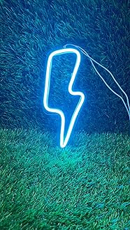 fabsouk Thunderbolt Neon Signs Kids Room Decor Blue Led Neon Sign Plug in Wall Light Party Supplies Girls Boy Room Decor Neon Light Sign for Bedroom Wall Decor - Hardware, Tools and Home Safety | Buy online on ZillyBuy