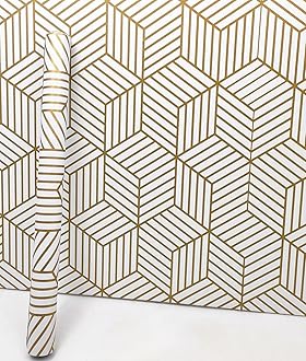 Eurotex Self Adhesive Peel Stick 45 x 300 cm Waterproof Hexagon Wallpaper Wall Sticker for Living Room Hall Bedroom Decoration PVC Vinyl DIY Wall Stickers - Hardware, Tools and Home Safety | Buy online on ZillyBuy